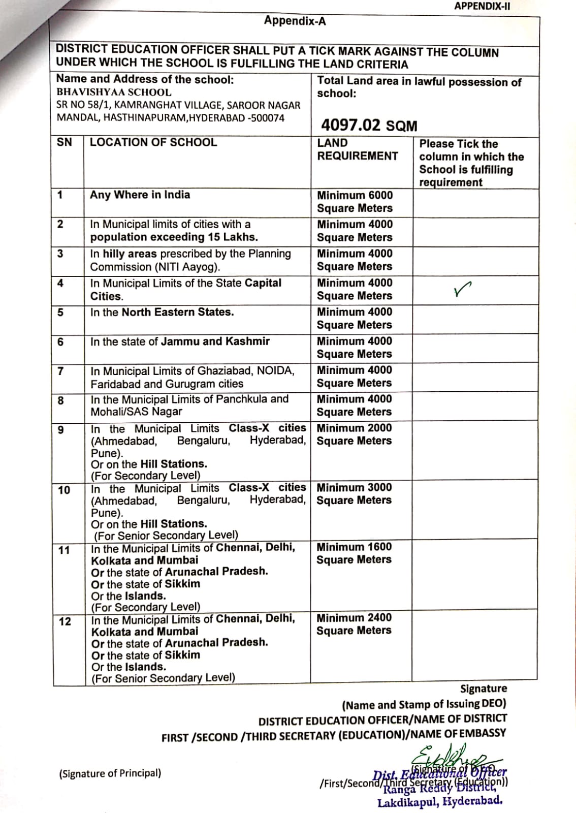 The DEO Certificate - Sri Bhavishyaa International School